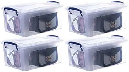 Superio 11 Quart Clear Plastic Storage Boxes with Lids, Stackable Organizer Containers, BPA-Free Storage Bins for Home, Office, School & Dorm, 4 Pack by Superio