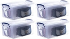 Superio 11 Quart Clear Plastic Storage Boxes with Lids, Stackable Organizer Containers, BPA-Free Storage Bins for Home, Office, School & Dorm, 4 Pack by Superio