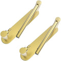 Adhesive Toilet Paper Holder, Self Adhesive Double Post Pivoting Toilet Tissue Holder, Stick on No Drilling Toilet Paper roll Holder for Bathroom, Stainless Steel and Zinc Alloy, Brushed Gold, 2Pack by WZRUA