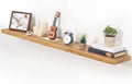 Floating Shelves for Wall, 55"x9.3" Rustic Solid Live-Edge Elm Wood Wall Shelves, Heavy-Duty Floating Shelves with Invisible Brackets for Living Room, Bedroom, and Kitchen, Natural Finish by FunMemories