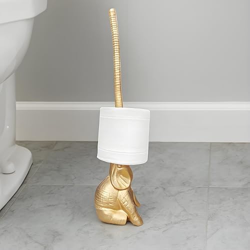 Elephant Toilet Paper Holder 16'' Cast Iron Paper Towel Holder Funny Toilet Paper Holder for The Floor or Counter in The Kitchen or Bathroom Bronze Rustic,Elephant - Image 4