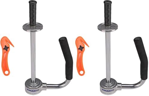 shrink wrap handle,Industrial Stretch Film Dispenser including Film Cutters,Suitable for 11" to 21.5" film height Pallet Wrap.Top Quality Stainless Steel, Tough, Durable (Pack of 2) by Amarite