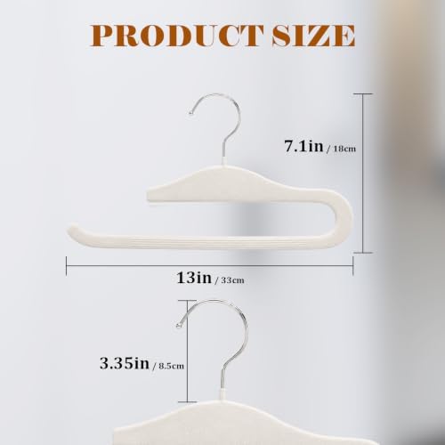 Velvet Hangers Non Slip,20 Pack Space Saving Pants Hangers,Thin Space Saving Clothes Hanger for Closet, Durable Heavy Duty Hanger with 360 Swivel Hook for Pants Towel Jeans(White) - Image 3
