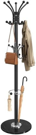 SONGMICS Freestanding Coat Rack, Marble Base, 18 Hooks, Umbrella Holder by SONGMICSbySONGMICSHOME