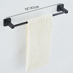 Matte Black Bathroom Hardware Set 8 Pieces,Towel Bar Set Stainless Steel Wall Mounted, Includes 16In Hand Towel Bar, Towel Ring, Robe Towel Hooks,Toilet Paper Holder, Bathroom Towel Rack Set… - Image 3