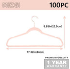 MIZGI Blush Pink Velvet Hangers 100 Pack Non Slip Heavy Duty Rose Gold Hook - Image 2