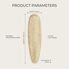 Natural Marble Travertine Vanity Tray, 16.6"x4.6", Beige - Image 2