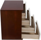 4-Tier Wooden Storage Cabinet, Dsmall File Cabinet, Office Supplies A4/Receipt File Organizer, Desk Storage Organizer With Lockable Drawers, Home Office Storage Cabinet,Walnut+White40*28*40.5Cm - Image 5