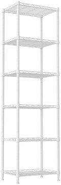 REGILLER 6 Wire Shelving Steel Storage Rack Adjustable Unit Shelves for Laundry Bathroom Kitchen Pantry Closet(White,11.7" D x 16.8" W x 63" H) by REGILLER