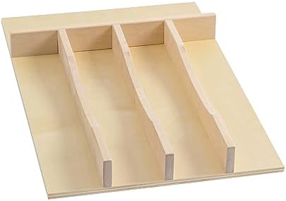 WelFurGeer Solid Birch Wood Silverware Drawer Organizer, Wooden Cutlery Drawer Organizer, Utensil Tray for Kitchen Drawers, Kitchen Utensil Organizer for Silverware, Flatware, Spoons, Forks, Knives by WelFurGeer