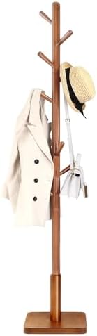 VASAGLE Solid Wood Coat Rack, Free Standing, 8 Hooks, 3 Height Options by VASAGLEbySONGMICSHOME