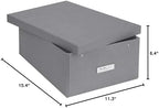 Bigso Box of Sweden Katia Collapsible Storage Box with Labelframe for Easy Identification - Simple Assembly Without Tools - Decorative Storage Boxes with Lids - 11.3in x 15.4in x 6.4in - Grey - Image 7