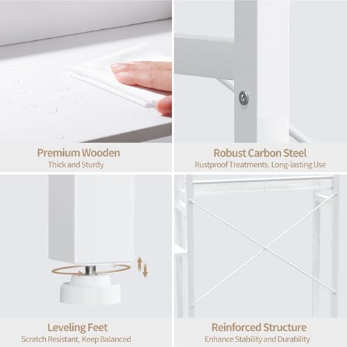 Housolution 7 Tier Over the Toilet Storage with 2 Drawers, White - Image 6