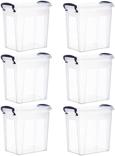 Superio 2.5 Quart Clear Plastic Storage Boxes with Lids, Stackable Organizer Containers, BPA-Free Storage Bins for Home, Office, School & Dorm, 6 Pack by Superio