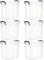 Superio 2.5 Quart Clear Plastic Storage Boxes with Lids, Stackable Organizer Containers, BPA-Free Storage Bins for Home, Office, School & Dorm, 6 Pack by Superio