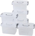 6 Quart Small Clear Plastic Storage Latch Box with Handle, 6 Packs by Ziglous