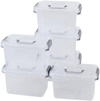 6 Quart Small Clear Plastic Storage Latch Box with Handle, 6 Packs by Ziglous
