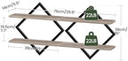 CHOEZON Floating Shelves for Wall, Set of 2 Wall Mounted Shelves, 2-Tier Hanging Shelves, for Living Room, Bedroom, Kitchen, Office, Study, Greige TBJ01P2BG - Image 3
