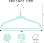 BAGAIL 50 Pack Kids Velvet Hangers 14 Inches Children's Clothes Hangers Non-Slip Baby Hangers for Infant/Toddler (Mint) - Image 2