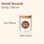 ComSaf Glass Storage Containers with Lids 0.8 Qt, 6 Pack Small Glass Jars - Image 2