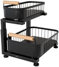 Premium Large Under Sink Organizer, 2-Tier Pull Out, Adjustable by HTHGoods