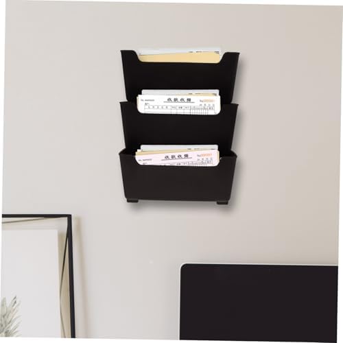 SHOWERORO Wall-Mounted File Organizer Plastic Document Holder for Home Office Hanging Mail and Paper Organizer Label Slots for Bills and Receipts - Image 5