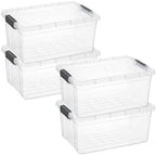Superio Storage Bins with Lids, Clear Plastic Containers for Organizing, Stackable Totes, BPA Free, Odor Free, Organizer Boxes for Home, and Dorm (4 Pack, 36 Qt) by Superio