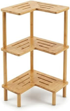Corner Shelves Shower Caddy Stand 3-Tier,Bamboo Space Saving Shower Organizer,With Anti-Slip Feet,Bathroom Shelves for Inside Shower,Large Capacity,Storage in Showers, Kitchens and Living Room by Unknown