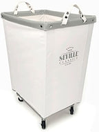 Heavy-Duty Canvas Laundry Hamper w/Wheels, 16"W x 22"D, Natural White - Image 2
