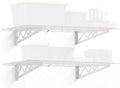 SafeRacks Steel Garage Wall Shelves 2-Pk w/Hooks, 500lb, White (24x48) by SafeRacks