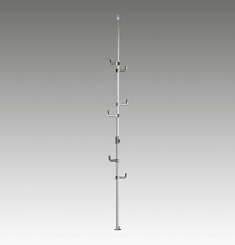 PRINCE HANGER Vertical One-Touch Pole Coat Rack — 6 Independent Rotating Hooks (Silver) - Image 3
