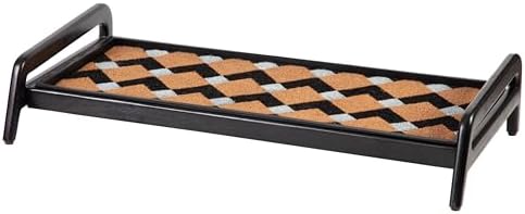 Anji Mountain Heavy Duty Waterproof Wooden Shoe Storage Mat Organizer/Boot Storage Tray Multi Use for Entryway with Coir, Tan and Ivory Insert, 1 Tier, Fits 3 Pair (36.5" Wide) by AnjiMountain