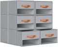 DIMJ Closet Organizers and Storage - Pull-out Fabric Bins with Drawers for Closet Foldable Clothes Organizers with Clear Window, Stackable Storage Drawers for Bedroom,Living Room,Shelf,6-Pack, Grey by DiMJ