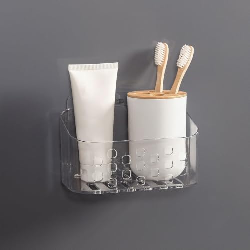 Ettori Shower Caddy, No Drilling Wall Mounted Bathroom Shelf Organizer (Transparent) - Image 7