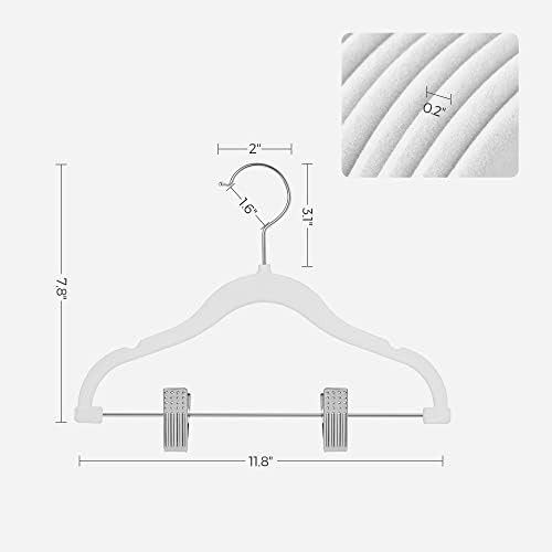 SONGMICS 30 Pack Baby Hangers, Non-Slip Pants Hangers with Clips - Image 6