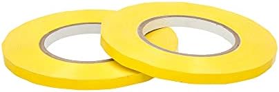 PSBM Yellow Poly Bag Sealing Tape with Dispenser, 6 Rolls, 2.3 Mil Thick, 3/8 Inch Wide, 180 Yards Per Roll, Total 1080 Yards, Colored Sealer Tapes for Wrapping, Packaging & Sealing Food Products by PackagingSuppliesbymail