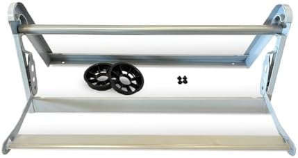 18" Wide Paper Roll Dispenser with Serrated Cutter, Desktop Paper Holder by MetCrafted