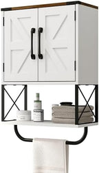 RUSTOWN Farmhouse Medicine Cabinet with 2 Barn Door, Bathroom Wall Cabinet by RUSTOWN