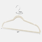 Home-it Premium Velvet Hangers 100 Pack - Ivory Suit Hangers Non Slip - Heavy Duty Clothes Hangers for Closet, Jacket, Shirt, Pants and Suit, Hook Swivel 360 - Ultra Thin - Image 6