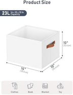 8 Pack Large Closet Storage Baskets Bins for Shelves, Collapsible Fabric Closet Organizers and Storage with Polyester Handles, Decorative Baskets for Organizing Clothes, Towels, Linen Closet 14"x10" - Image 6