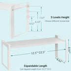2 Pack Expandable Cabinet Organizer Shelves, 88lbs High Weight Capacity, Stackable Heavy-Duty Metal Storage Rack, Adjustable Cabinet Shelf for Kitchen, Pantry, Cupboard, Under Sink, White - Image 3