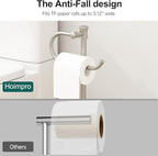 Hoimpro Toilet Paper Holder Stand Free Standing Roll Storage Brushed Nickel - Image 3