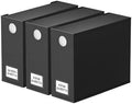 SpaceAid 3 Pack Bed Sheet Organizers and Storage, Foldable Organizer for Linen Closet, Set Folder Keeper With Window XL (Queen & King Size) Bedding Container (Black) by SpaceAid