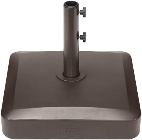 Best Choice Products 55lb Fillable Umbrella Base Stand, Plastic Patio Umbrella Stand with Pole Holder, Adjustment Knob for Outdoor, Lawn, Deck, Asscher Design - Brown by BestChoiceProducts