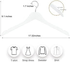TOPIA HANGER White Wooden Hangers 30 Pack, 0.28 inch Slim Wood Clothes Hanger with Flat Design and Smooth Notches, Lightweight & Durable Space Saving Hangers for Shirt, Coat, Camisole-CT31W - Image 2