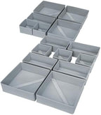 DIMJ Drawer Organizer Clothes, 15 Pack Underwear Organizer, Foldable Closet Bins, Sock Organizer Bra Cube, Fabric Dresser Box for Clothes, Bra, Socks, Tie (Grey) by DiMJ