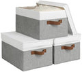 StorageWorks Fabric Storage Bins with Lids, Closet Storage Bins by StorageWorks