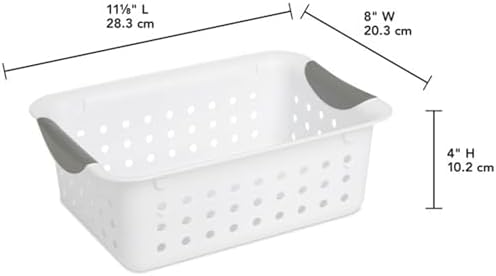 Sterilite Small Ultra Basket Plastic Storage Organizer Bin, White, 36-Pack - Image 2