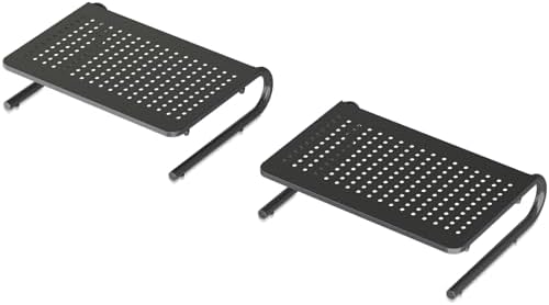 suptek Monitor Stand Riser for Computer,Laptop,Printer, Notebook and All Flat Screen Display with Vented Metal Platform and 4 Inches Height Underneath Storage (MST004-2) by suptek
