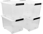 Bringer 4-Pack Large Plastic Storage Box, 50 L Wheeled Clear Storage Boxes - Image 7